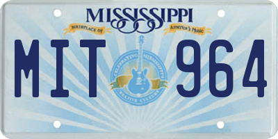 MS license plate MIT964