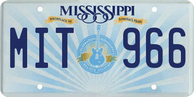 MS license plate MIT966
