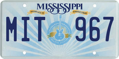 MS license plate MIT967