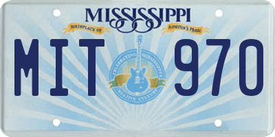 MS license plate MIT970