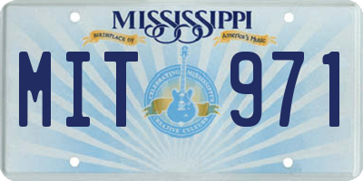 MS license plate MIT971