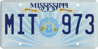 MS license plate MIT973