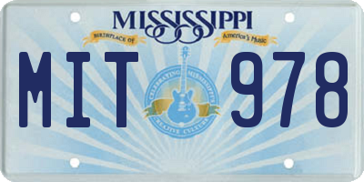 MS license plate MIT978