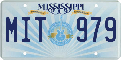 MS license plate MIT979