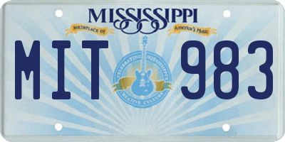 MS license plate MIT983