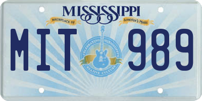 MS license plate MIT989