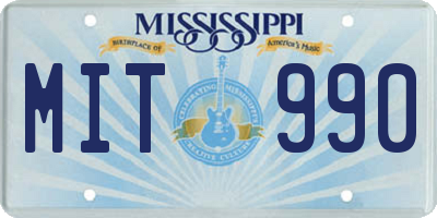 MS license plate MIT990
