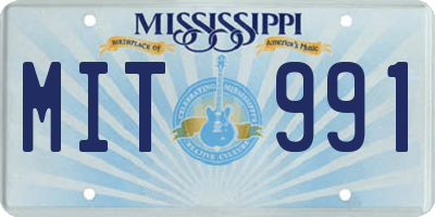 MS license plate MIT991