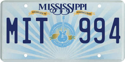 MS license plate MIT994