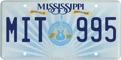 MS license plate MIT995