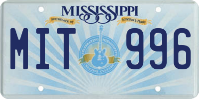 MS license plate MIT996