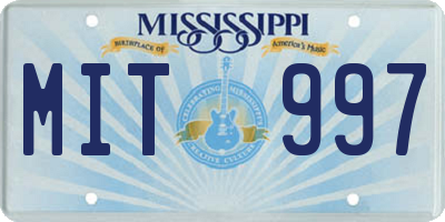 MS license plate MIT997