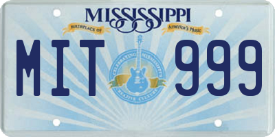 MS license plate MIT999