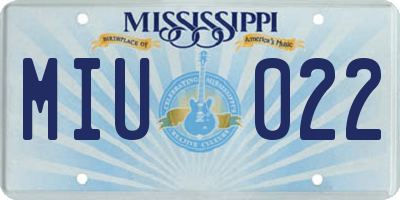 MS license plate MIU022