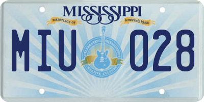 MS license plate MIU028