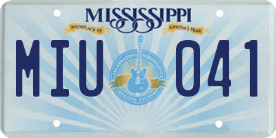 MS license plate MIU041