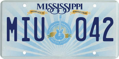 MS license plate MIU042