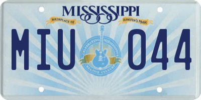MS license plate MIU044