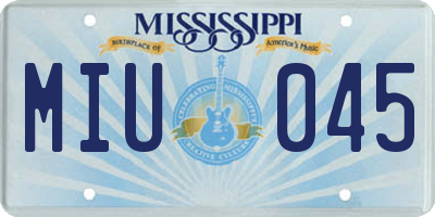 MS license plate MIU045