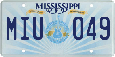 MS license plate MIU049