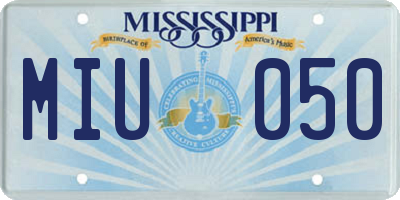 MS license plate MIU050