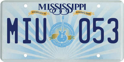MS license plate MIU053