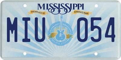 MS license plate MIU054
