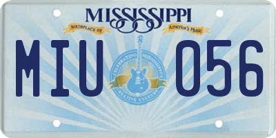 MS license plate MIU056