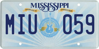 MS license plate MIU059
