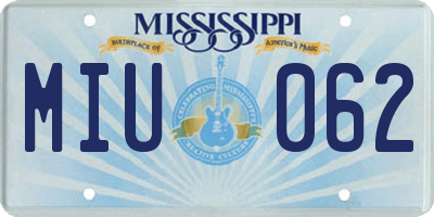 MS license plate MIU062