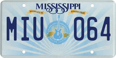 MS license plate MIU064