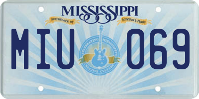 MS license plate MIU069
