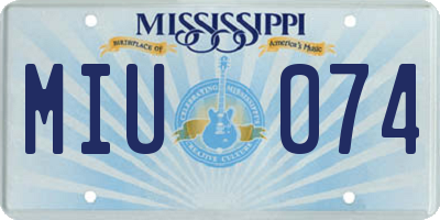 MS license plate MIU074