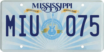 MS license plate MIU075