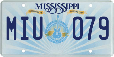 MS license plate MIU079