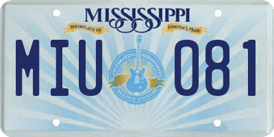 MS license plate MIU081