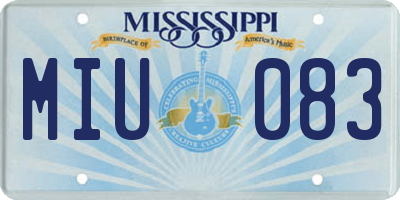 MS license plate MIU083