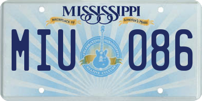 MS license plate MIU086