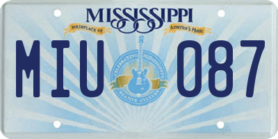 MS license plate MIU087