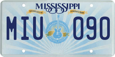 MS license plate MIU090