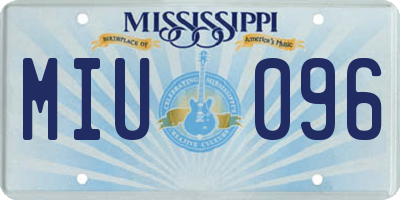 MS license plate MIU096