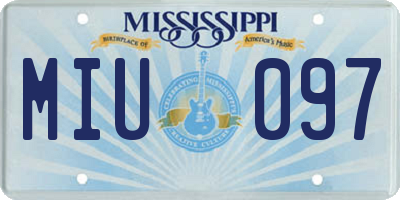 MS license plate MIU097