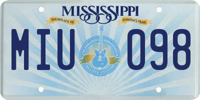MS license plate MIU098