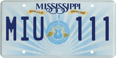 MS license plate MIU111