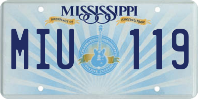 MS license plate MIU119