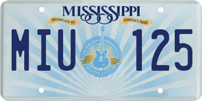 MS license plate MIU125