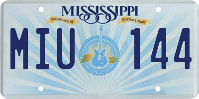 MS license plate MIU144