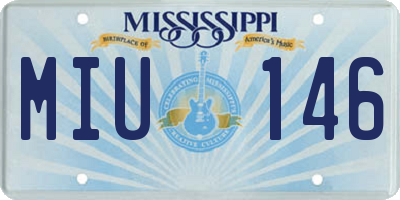 MS license plate MIU146