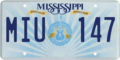 MS license plate MIU147