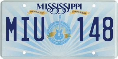 MS license plate MIU148